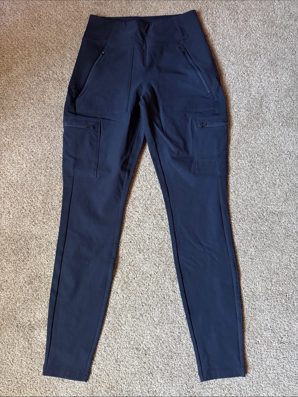 Athleta Dark Blue High-Waist Cargo Leggings